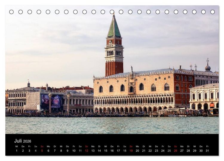 Produktbild: Bella Venezia (Tischkalender 2026 DIN A5 quer), CALVENDO Monatskalender