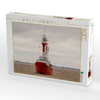 Produktbild: CALVENDO Puzzle Feuerschiff Borkum Riff auf dem Dollart | 1000 Teile Lege-Gr&ouml;&szlig;e 64x48cm Foto-Puzzle f&uuml;r gl&uuml;ckliche Stunden