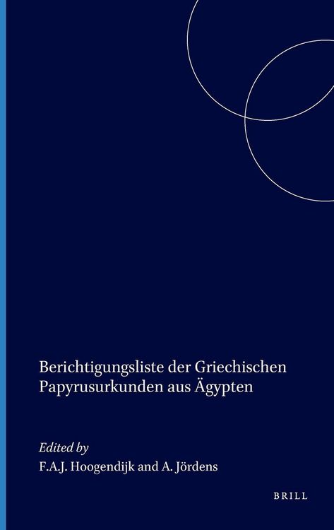 Produktbild: Berichtigungsliste Der Griechischen Papyrusurkunden Aus &Auml;gypten