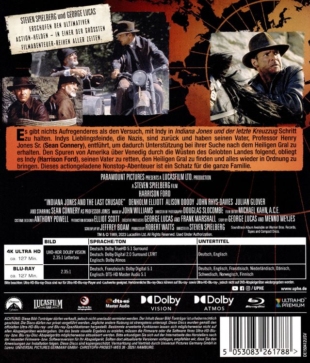 Produktbild: Indiana Jones und der letzte Kreuzzug (+ Blu-ray)