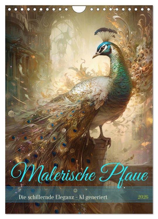 Produktbild: Malerische Pfaue (Wandkalender 2026 DIN A4 hoch), CALVENDO Monatskalender