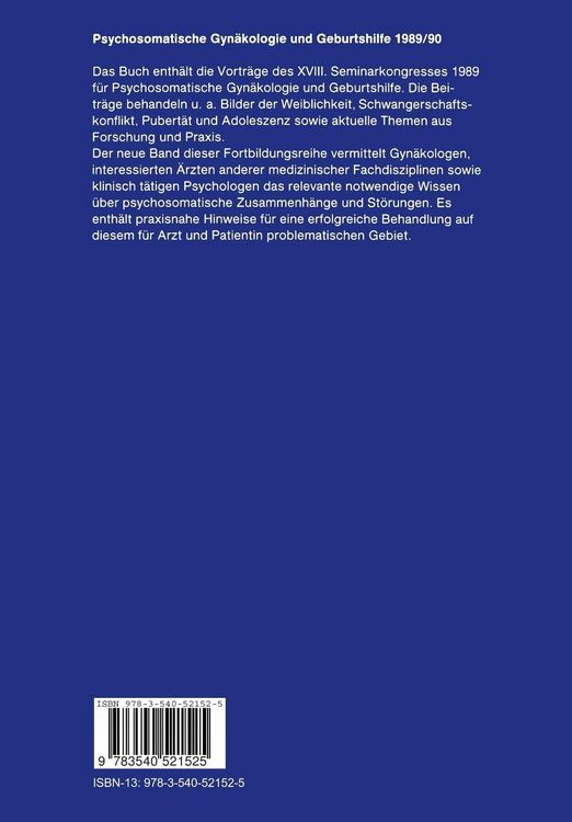 Produktbild: Psychosomatische Gyn&auml;kologie und Geburtshilfe 1989/90