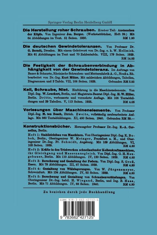 Produktbild: Gesetzm&auml;&szlig;igkeiten beim Einbau von Schrauben insbesondere von Kopfschrauben