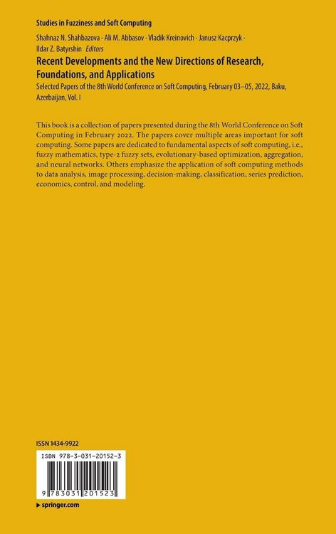 Produktbild: Recent Developments and the New Directions of Research, Foundations, and Applications