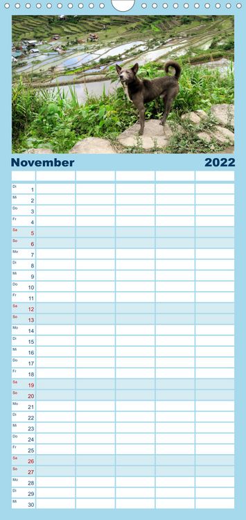 Produktbild: Familienplaner Hunde aus aller Welt (Wandkalender 2022 , 21 cm x 45 cm, hoch)