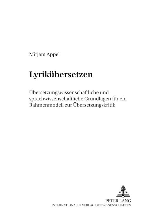 Produktbild: Lyrikuebersetzen