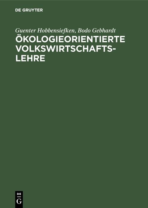 Produktbild: &Ouml;kologieorientierte Volkswirtschaftslehre