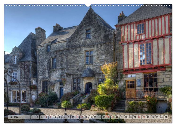 Produktbild: Rochefort-en-Terre, das Reiseziel in der Bretagne (hochwertiger Premium Wandkalender 2026 DIN A2 quer), Kunstdruck in Hochglanz