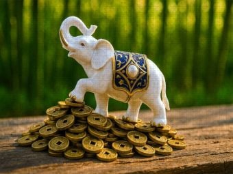 Produktbild: CALVENDO Puzzle Elefant mit M&uuml;nzen - Weisheit, St&auml;rke und Gl&uuml;ck im Haus | 2000 Teile Lege-Gr&ouml;&szlig;e 90x67cm Foto-Puzzle f&uuml;r gl&uuml;ckliche Stunden
