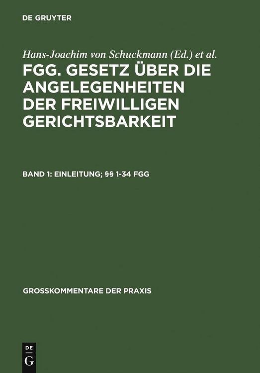 Produktbild: Einleitung; &sect;&sect; 1-34 FGG