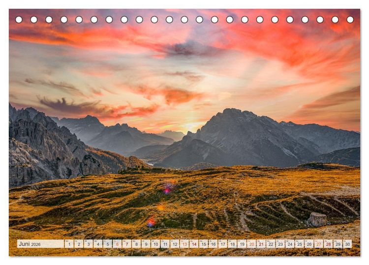 Produktbild: Bergwanderung Dolomiten rund um die Drei Zinnen (Tischkalender 2026 DIN A5 quer), CALVENDO Monatskalender