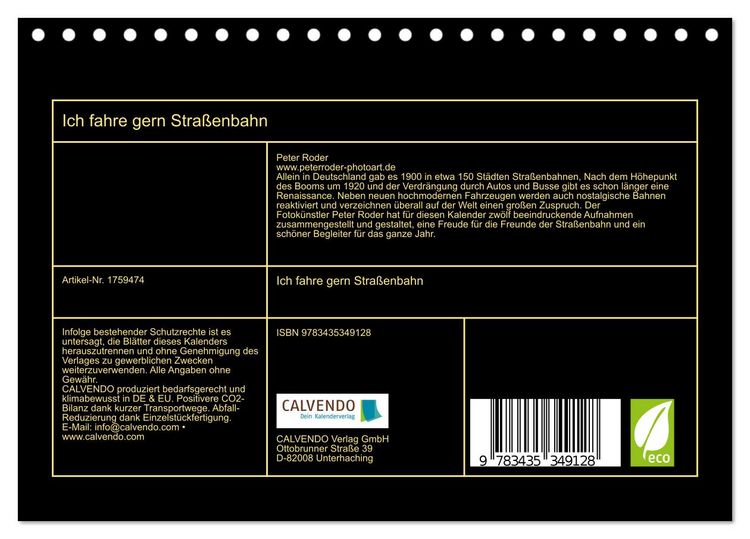 Produktbild: Ich fahre gern Stra&szlig;enbahn (Tischkalender 2025 DIN A5 quer), CALVENDO Monatskalender
