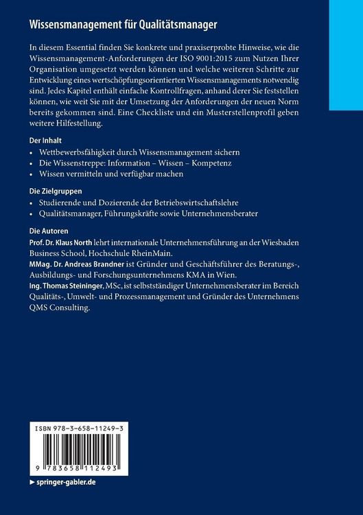 Produktbild: Wissensmanagement für Qualitätsmanager