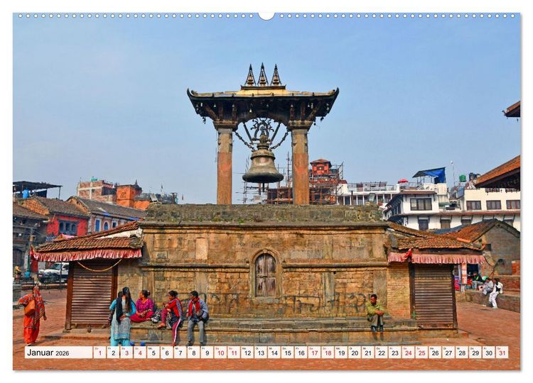 Produktbild: LALITPUR, die alte K&ouml;nigsstadt (hochwertiger Premium Wandkalender 2026 DIN A2 quer), Kunstdruck in Hochglanz
