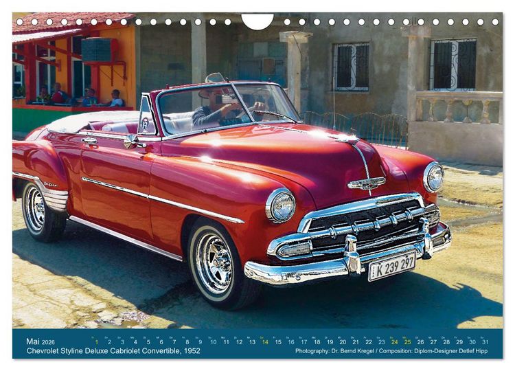 Produktbild: Oldtimer auf 5 Kontinenten (Wandkalender 2026 DIN A4 quer), CALVENDO Monatskalender