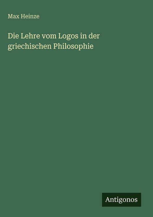 Produktbild: Die Lehre vom Logos in der griechischen Philosophie