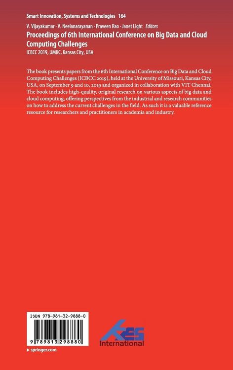 Produktbild: Proceedings of 6th International Conference on Big Data and Cloud Computing Challenges