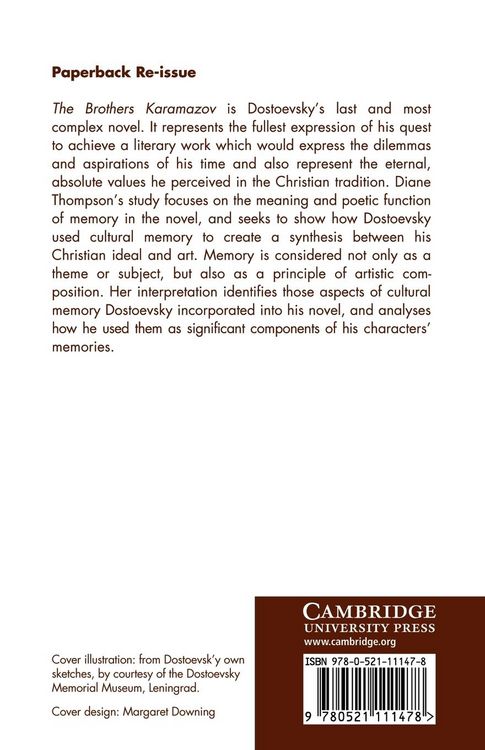 Produktbild: The Brothers Karamazov and the Poetics of Memory