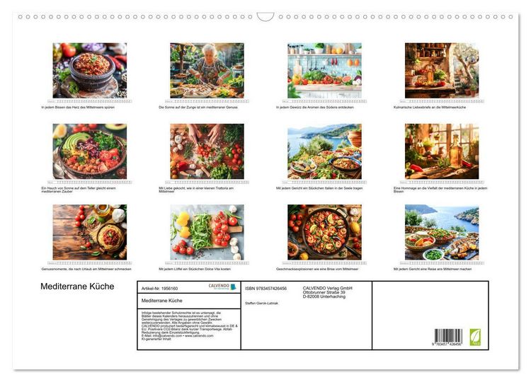 Produktbild: Mediterrane K&uuml;che (Wandkalender 2026 DIN A2 quer), CALVENDO Monatskalender