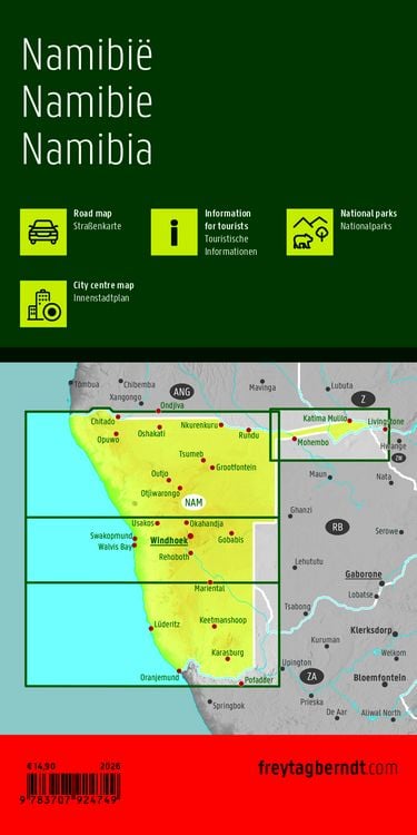Produktbild: freytag & berndt Stra&szlig;enkarte Namibia 1:1 Mio.