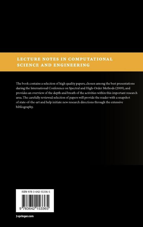 Produktbild: Spectral and High Order Methods for Partial Differential Equations