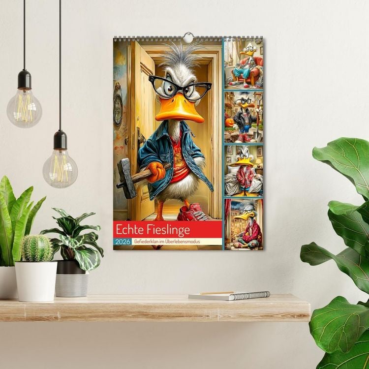 Produktbild: Echte Fieslinge. Gefiederklan im &Uuml;berlebensmodus (Wandkalender 2026 DIN A3 hoch), CALVENDO Monatskalender