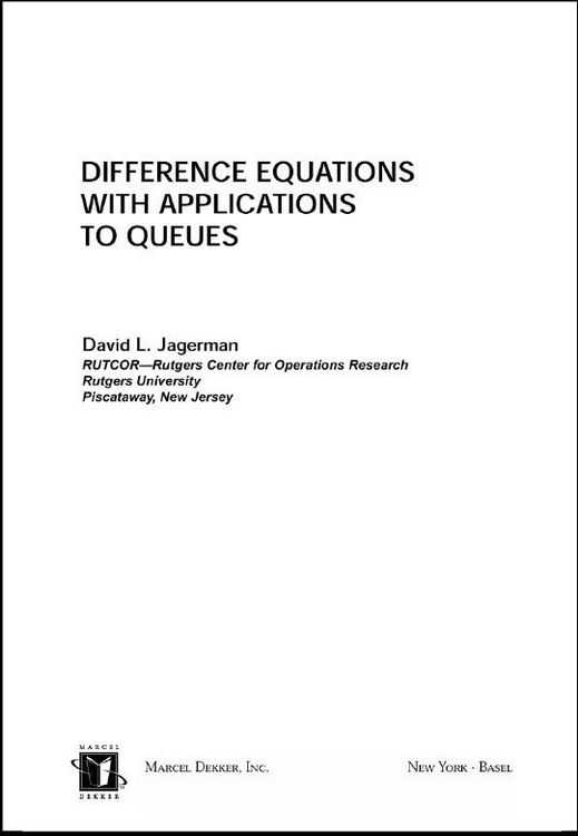 Produktbild: Difference Equations with Applications to Queues