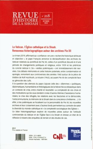 Produktbild: Revue d'histoire de la Shoah: No 218