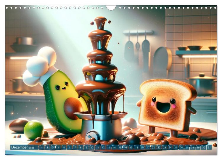 Produktbild: Avocado & Toast - K&uuml;chensp&auml;&szlig;e das ganze Jahr (Wandkalender 2026 DIN A3 quer), CALVENDO Monatskalender