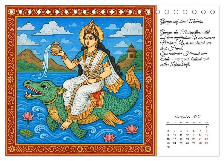 Produktbild: G&ouml;tterwelten des Hinduismus (Tischkalender 2026 DIN A5 quer), CALVENDO Monatskalender