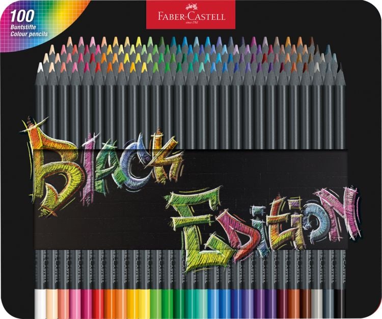 Produktbild: Faber-Castell Buntstifte Black Edition 100er Metallet.