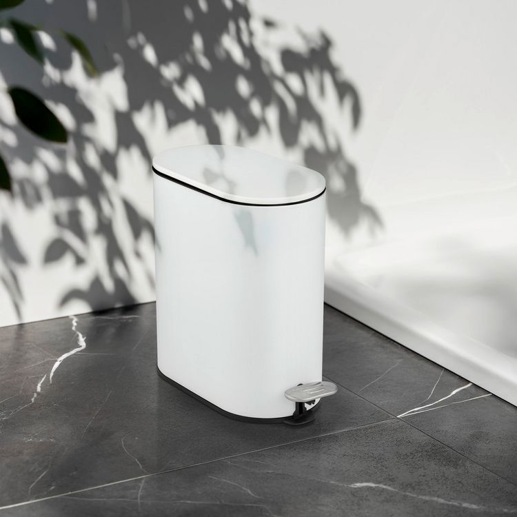 Produktbild: Kosmetikeimer Mod. Collungo, wei&szlig;, Stahl/Kunststoff, 5L, Easy-Close, mit herausnehmbarem