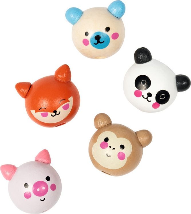 Produktbild: FOLIA&reg; Holzperlen Print, Cute Animals 10 &Oslash; 18 mm