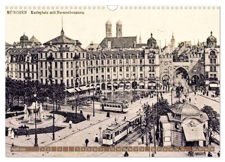 Produktbild: Spaziergang durch M&uuml;nchen &ndash; Die Stadt auf historischen Karten (Wandkalender 2026 DIN A3 quer), CALVENDO Monatskalender