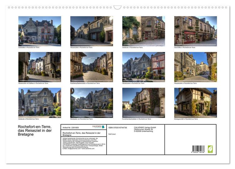 Produktbild: Rochefort-en-Terre, das Reiseziel in der Bretagne (Wandkalender 2026 DIN A2 quer), CALVENDO Monatskalender
