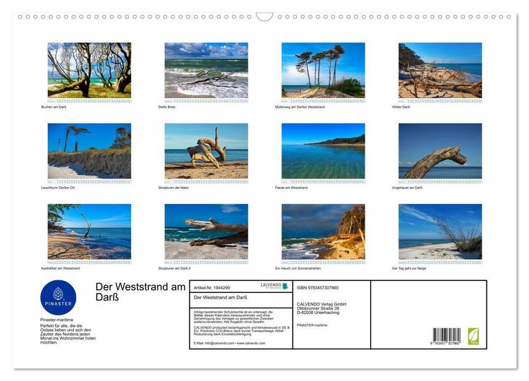 Produktbild: Der Weststrand am Dar&szlig; (Wandkalender 2026 DIN A2 quer), CALVENDO Monatskalender