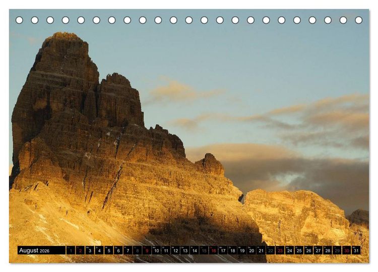 Produktbild: Die Drei Zinnen - Unesco Weltnaturerbe (Tischkalender 2026 DIN A5 quer), CALVENDO Monatskalender