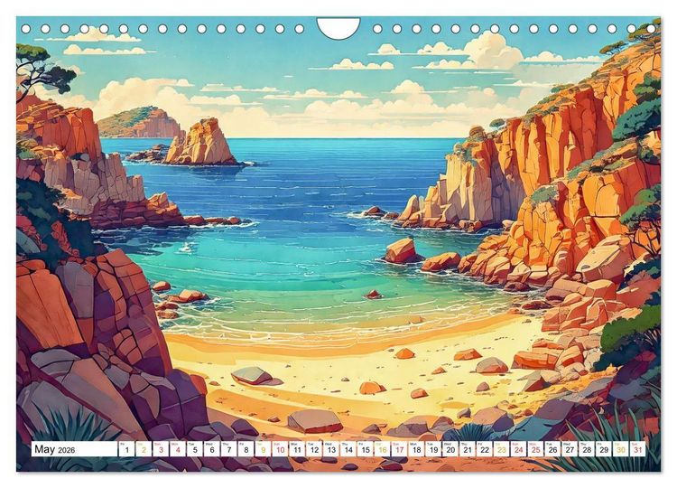 Produktbild: Peaceful Realms of Illustrated Landscapes (Wall Calendar 2026 DIN A4 landscape), CALVENDO 12 Month Wall Calendar