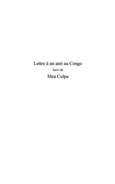 Produktbild: Lettre a Un Ami Au Congo