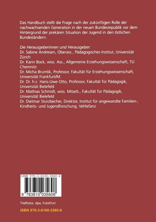 Produktbild: Vereintes Deutschland &mdash; geteilte Jugend