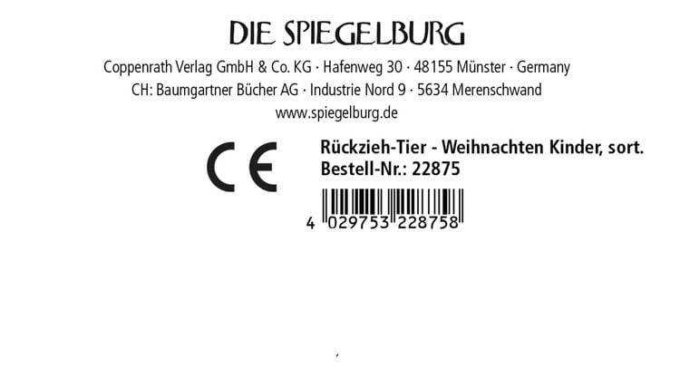 Produktbild: R&uuml;ckzieh-Tier - Wintertiere im Weihnachtswald, sort.i.D.