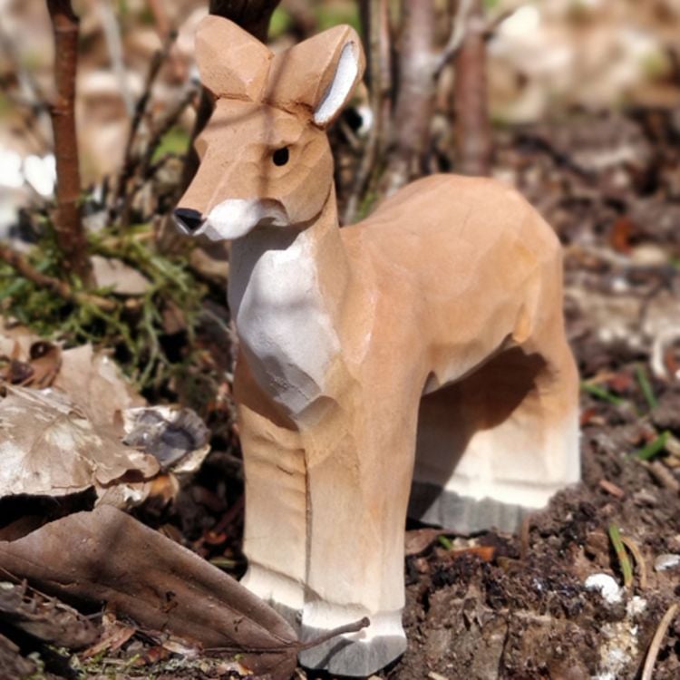 Produktbild: Wudimals A040706 - Reh, Deer, handgeschnitzt aus Holz