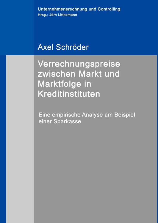 Produktbild: Verrechnungspreise zwischen Markt und Marktfolge in Kreditinstituten