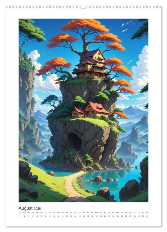 Produktbild: Fantastic Anime Worlds (Wall Calendar 2026 DIN A2 portrait), CALVENDO 12 Month Wall Calendar