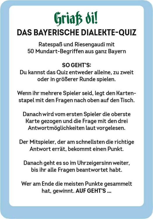 Produktbild: Gria&szlig; di! Das bayerische Dialekte-Quiz