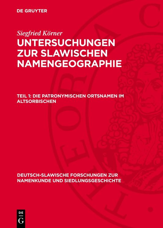 Produktbild: Die patronymischen Ortsnamen im altsorbischen