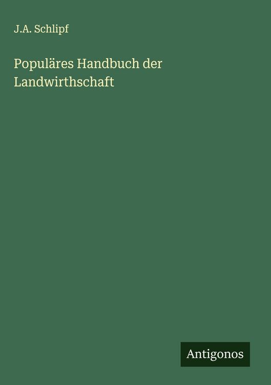 Produktbild: Popul&auml;res Handbuch der Landwirthschaft