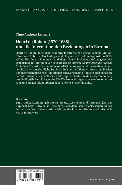 Produktbild: Henri de Rohan (1579-1638) und die internationalen Beziehungen in Europa