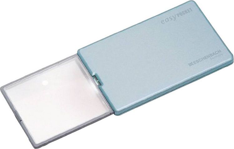 Produktbild: Eschenbach 152122 Handlupe mit LED-Beleuchtung Vergr&ouml;&szlig;erungsfaktor: 4 x Linsengr&ouml;&szlig;e: (L x B) 86 mm x 54 mm Blau