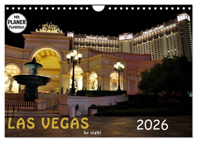 Produktbild: LAS VEGAS - by night (Wandkalender 2026 DIN A4 quer), CALVENDO Monatskalender